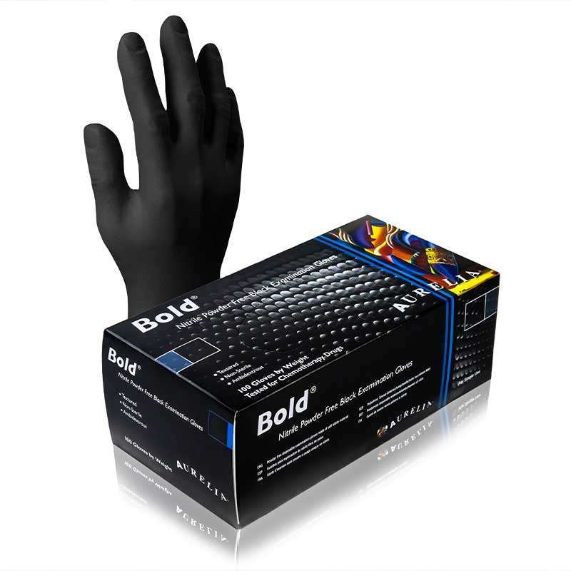 Aurelia Bold Disposable Black Nitrile Gloves image 2