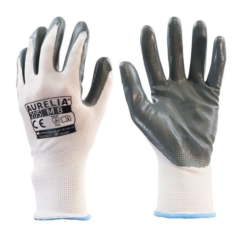 Aurelia 205 White Nitrile-Coated Inspection Work Gloves image 0