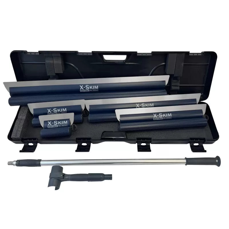 X-SKIM PRO 7pc Stainless Steel Spatula Kit with Pole & Carry Case image 0