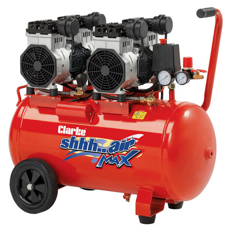 Clarke SHHH50/350 Shhh Air Max Twin Pump 16.9cfm 50 Litre Air Compressor (230V) image 0