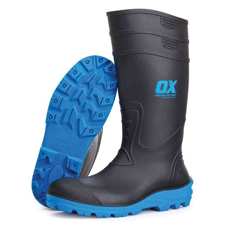 OX Safety Wellington Work Boot (Black/Blue) image 0