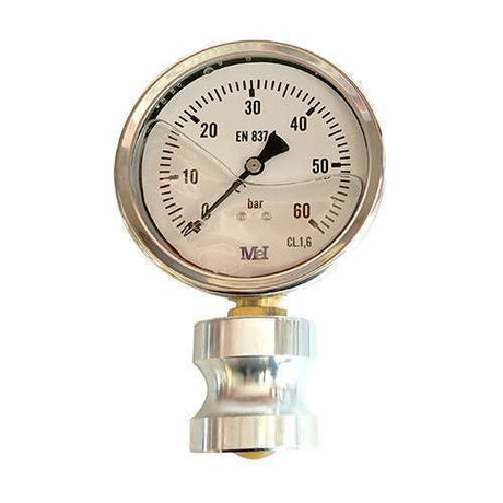 Pressure Gauge with 50mm Male Camlock Base Plate (P11 Outlet Gauge) image 0