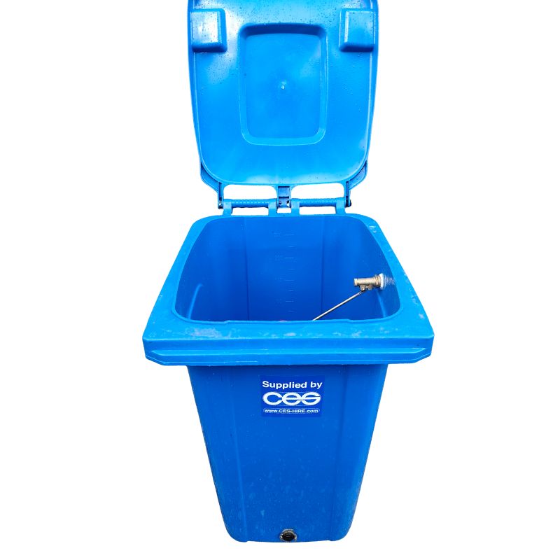 240L Wheelie Bin Water Butt with Geka Connections & Hose