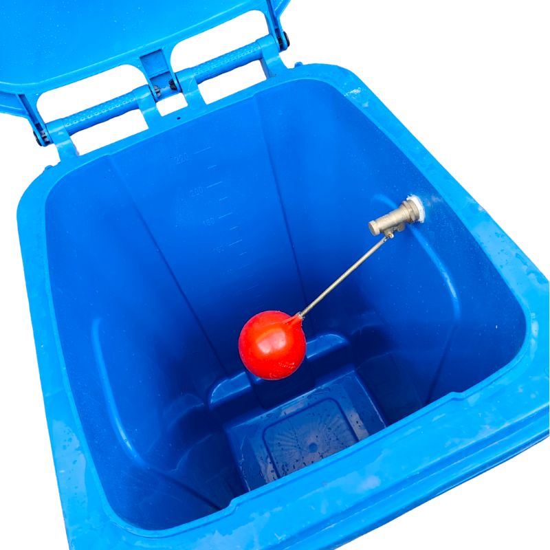 240L Wheelie Bin Water Butt with Geka Connections & Hose