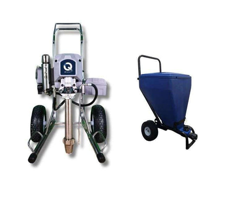 QTech iQ9 Airless Paint and Plaster Sprayer - 220v/240v, Hi Cart + Hopper + Bag Roller image
