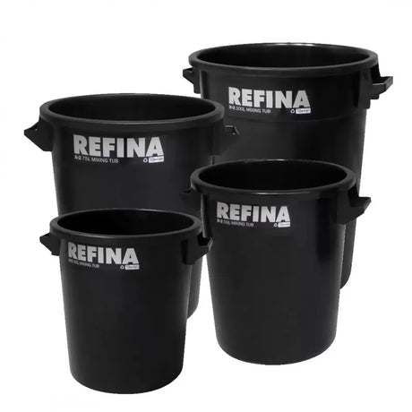 Refina X-2 Black Heavy Duty Plaster Mixing Bucket Tub - Set of 4 (35, 50, 75 and 100L) image
