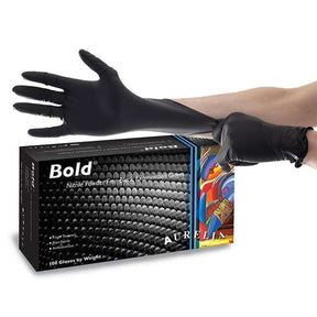 Aurelia Bold Disposable Black Nitrile Gloves image 0