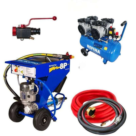 CES Euromair DropPro 8P Thin Coat Render Spray Machine Kit - Kit with Refina Compressor image